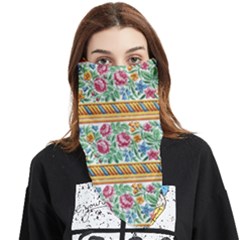 Flower Fabric Fabric Design Fabric Pattern Art Face Covering Bandana (triangle) by uniart180623