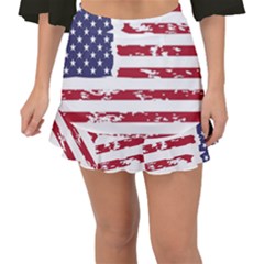 Flag Usa Unite Stated America Fishtail Mini Chiffon Skirt by uniart180623