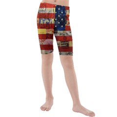 Usa Flag United States Kids  Mid Length Swim Shorts by uniart180623