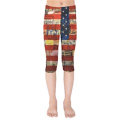 Usa Flag United States Kids  Capri Leggings  by uniart180623