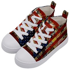 Usa Flag United States Kids  Mid-top Canvas Sneakers by uniart180623