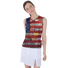 Usa Flag United States Women s Sleeveless Sports Top by uniart180623