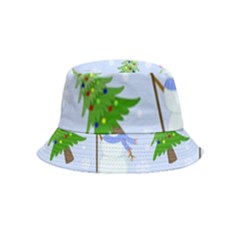 New Year Christmas Snowman Pattern, Bucket Hat (kids) by uniart180623