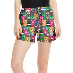 Cat Funny Colorful Pattern Women s Runner Shorts by uniart180623