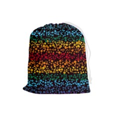Patterns Rainbow Drawstring Pouch (large) by uniart180623