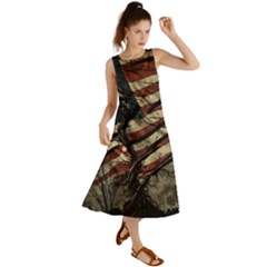 Flag Usa American Flag Summer Maxi Dress