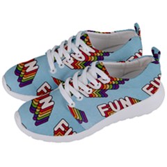 Fun Word Inscription Rainbow Pattern Men s Lightweight Sports Shoes by uniart180623