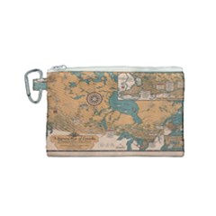 World Map Travel Pattern Architecture Canvas Cosmetic Bag (small) by uniart180623