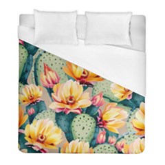 Prickly Pear Cactus Flower Plant Duvet Cover (full/ Double Size) by Ravend