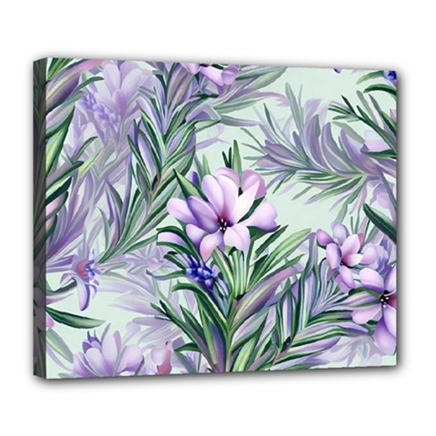 Beautiful Rosemary Floral Pattern Deluxe Canvas 24  X 20  (stretched)