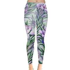 Beautiful Rosemary Floral Pattern Everyday Leggings  by Ravend