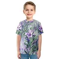 Beautiful Rosemary Floral Pattern Kids  Sport Mesh Tee