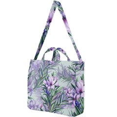 Beautiful Rosemary Floral Pattern Square Shoulder Tote Bag