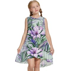 Beautiful Rosemary Floral Pattern Kids  Frill Swing Dress