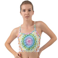 Mandala Pattern Rainbow Pride Mini Tank Bikini Top by Ravend