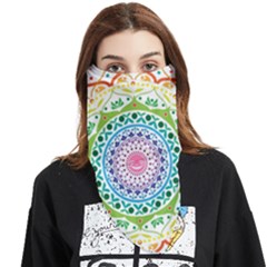 Mandala Pattern Rainbow Pride Face Covering Bandana (triangle)