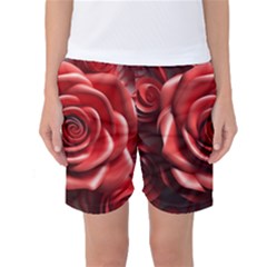 Roses Flowers Plant Women s Basketball Shorts by Ravend