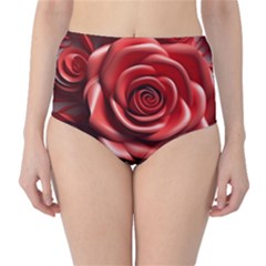 Roses Flowers Plant Classic High-waist Bikini Bottoms