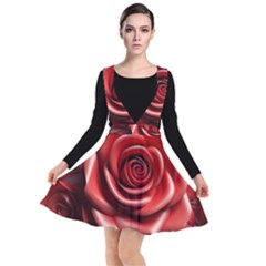 Roses Flowers Plant Plunge Pinafore Dress