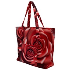 Roses Flowers Plant Zip Up Canvas Bag by Ravend