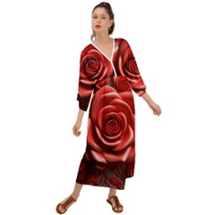 Roses Flowers Plant Grecian Style  Maxi Dress