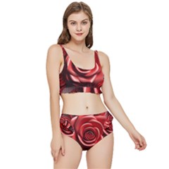 Roses Flowers Plant Frilly Bikini Set by Ravend