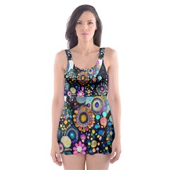 Flower Flowers Flora Floral Nature Watercolor Art Texture Skater Dress Swimsuit