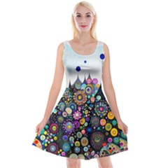 Flower Flowers Flora Floral Nature Watercolor Art Texture Reversible Velvet Sleeveless Dress