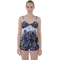 Flower Flowers Flora Floral Nature Watercolor Art Texture Tie Front Two Piece Tankini