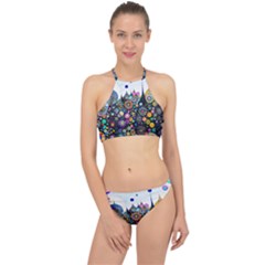 Flower Flowers Flora Floral Nature Watercolor Art Texture Halter Bikini Set