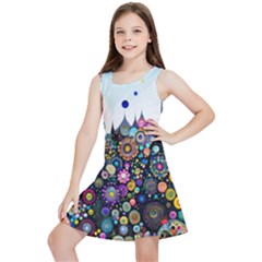 Flower Flowers Flora Floral Nature Watercolor Art Texture Kids  Lightweight Sleeveless Dress