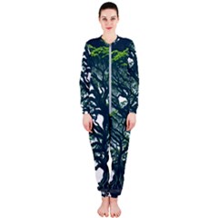 Tree Leaf Green Forest Wood Natural Nature Onepiece Jumpsuit (ladies) by Ravend