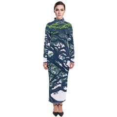 Tree Leaf Green Forest Wood Natural Nature Turtleneck Maxi Dress