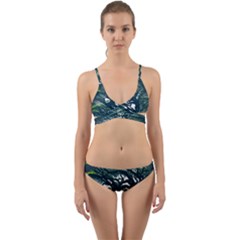 Tree Leaf Green Forest Wood Natural Nature Wrap Around Bikini Set