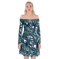 Tree Leaf Green Forest Wood Natural Nature Off Shoulder Skater Dress