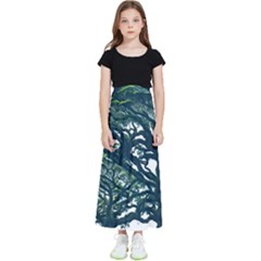 Tree Leaf Green Forest Wood Natural Nature Kids  Flared Maxi Skirt