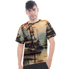 Fantasy Landscape Foggy Mysterious Men s Sport Top by Ravend