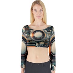 Technology Robot Internet Processor Long Sleeve Crop Top