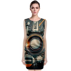 Technology Robot Internet Processor Classic Sleeveless Midi Dress by Ravend