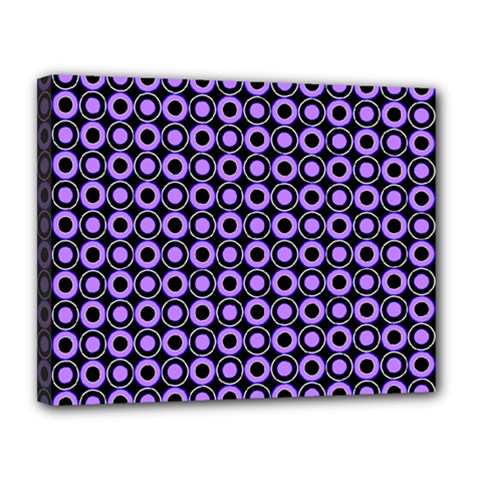 Mazipoodles Purple Donuts Polka Dot  Canvas 14  X 11  (stretched) by Mazipoodles
