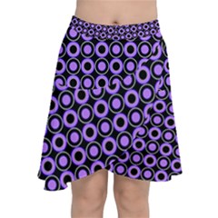 Mazipoodles Purple Donuts Polka Dot  Chiffon Wrap Front Skirt by Mazipoodles