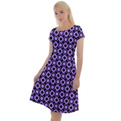 Mazipoodles Purple Donuts Polka Dot  Classic Short Sleeve Dress