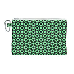 Mazipoodles Green Donuts Polka Dot Canvas Cosmetic Bag (large) by Mazipoodles