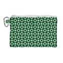 Mazipoodles Green Donuts Polka Dot Canvas Cosmetic Bag (Large) View1