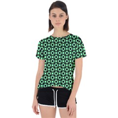 Mazipoodles Green Donuts Polka Dot Open Back Sport Tee by Mazipoodles