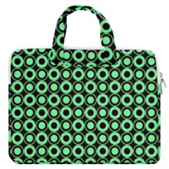 Mazipoodles Green Donuts Polka Dot Macbook Pro 13  Double Pocket Laptop Bag by Mazipoodles