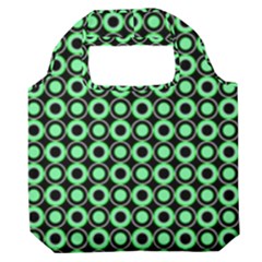 Mazipoodles Green Donuts Polka Dot Premium Foldable Grocery Recycle Bag by Mazipoodles