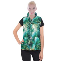 River Stream Flower Nature Women s Button Up Vest