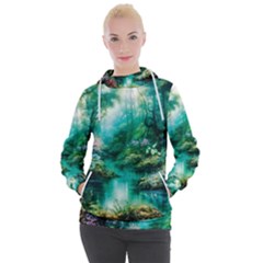 River Stream Flower Nature Women s Hooded Pullover