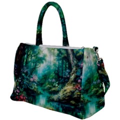 River Stream Flower Nature Duffel Travel Bag